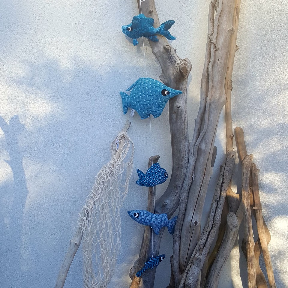 suspension aquatique, créations textiles, fred Petit