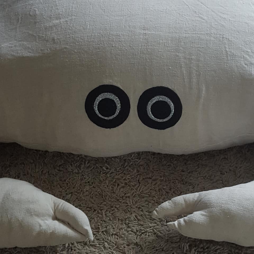 pouf crabe lin naturel