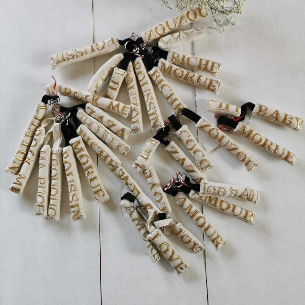 porte clé brodé personnalisé