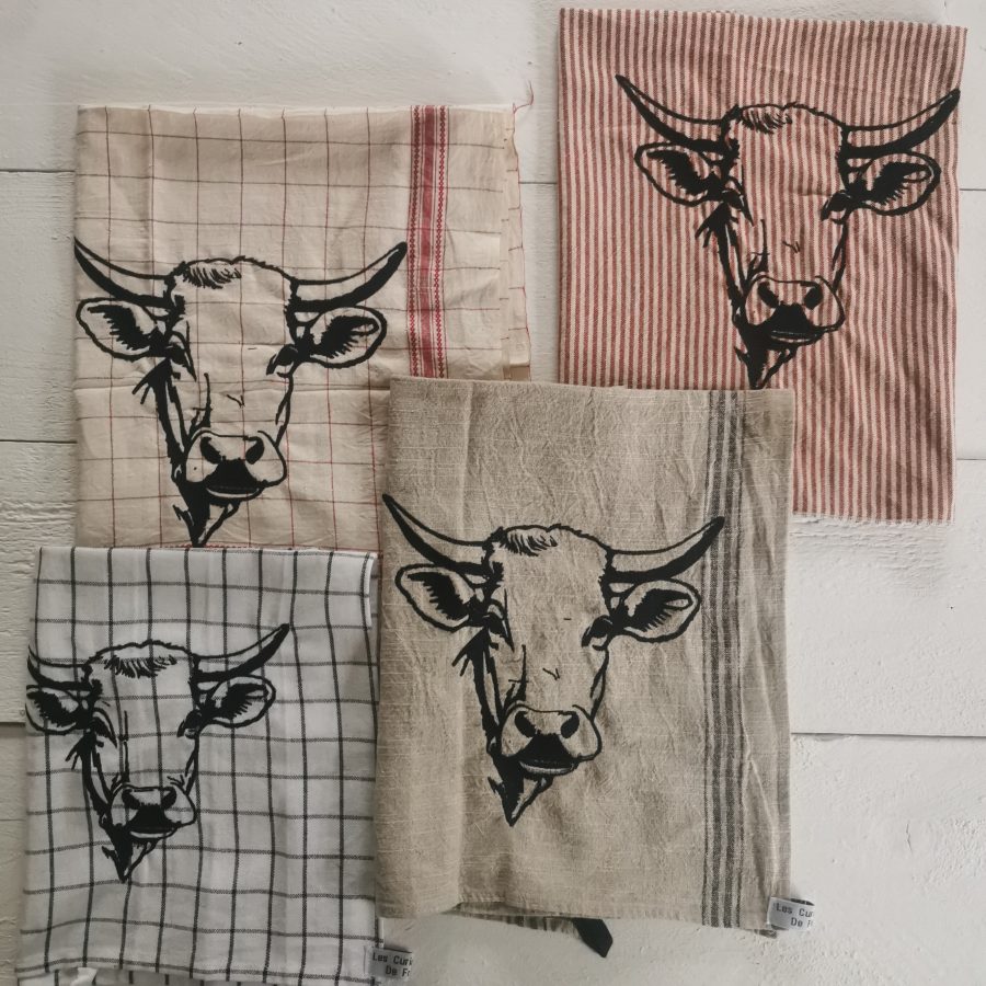 les torchons brodés vache