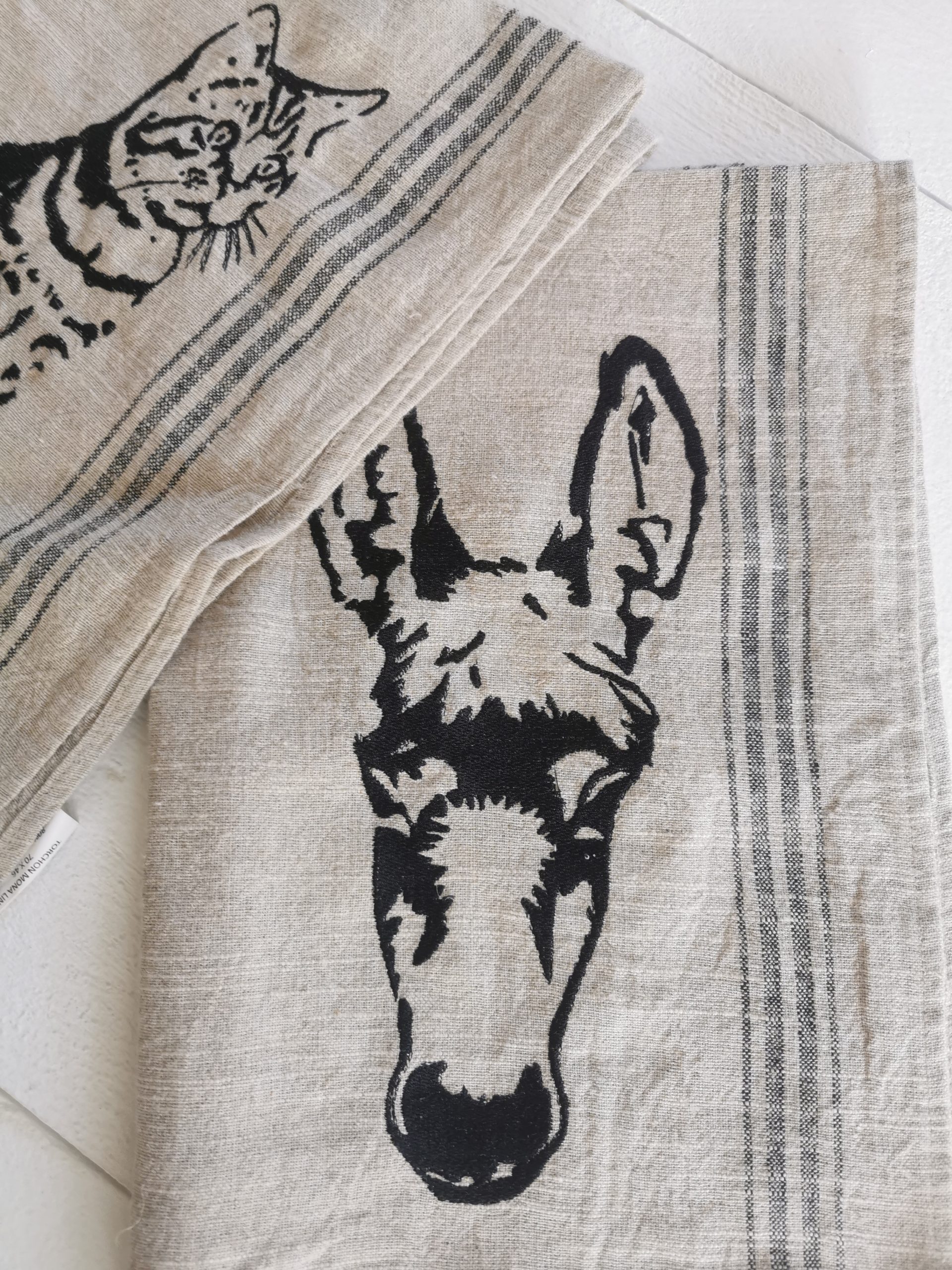 torchon âne et chat